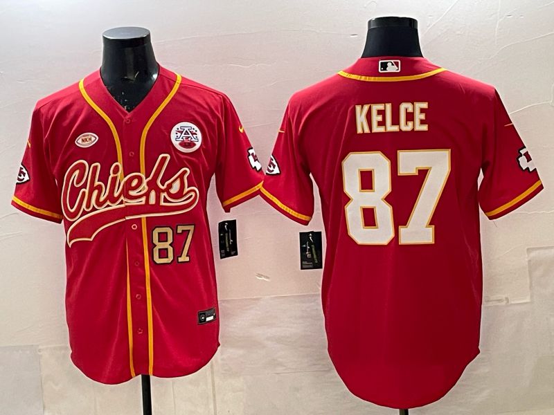 Men 2025 Nike Kansas City Chiefs #87 Kelce Red 3th generation Joint Name Limited NFL Jersey 005-0